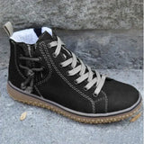 Lozenda - Elegante Lederstiefel im Vintage-Stil – Schwarz