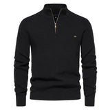 Dominic | Herren Frühling Halbzip Strickpullover – Schwarz