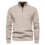 Dominic | Herren Frühling Halbzip Strickpullover – Khaki