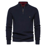 Dominic | Herren Frühling Halbzip Strickpullover – Marineblau