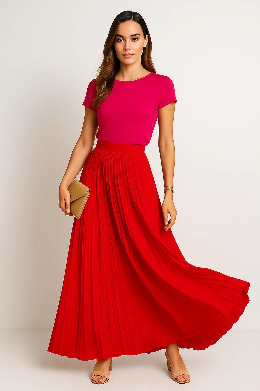 Luftiger langer Faltenrock