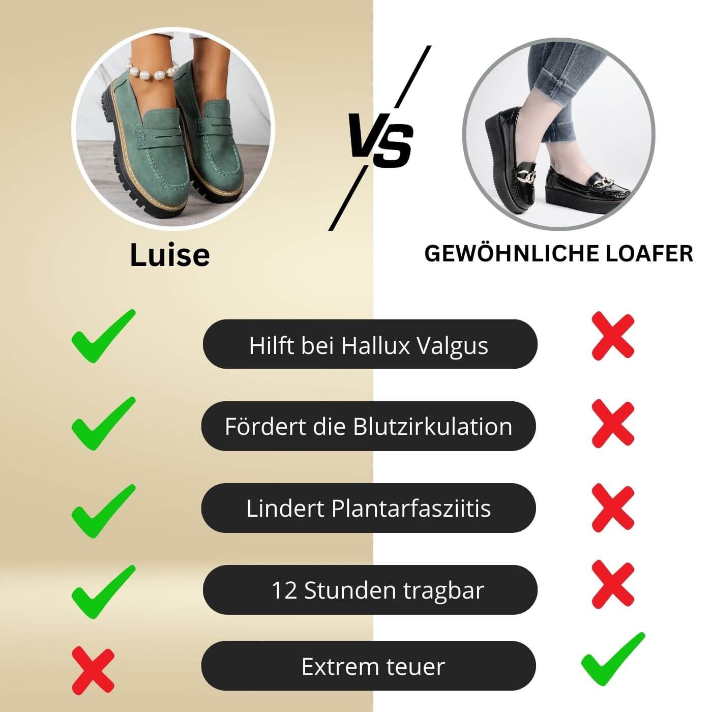 Luise – Bequeme Orthopädische Loafers