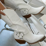 Isabella | Premium Westernstiefel Im Cowboy-Stil Für Damen – Weiß