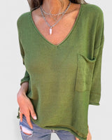 Michelle | Luftiges Und Stilvolles Pullover-Top Für Damen – Grün