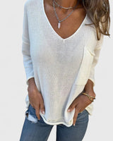 Michelle | Luftiges Und Stilvolles Pullover-Top Für Damen – Weiß