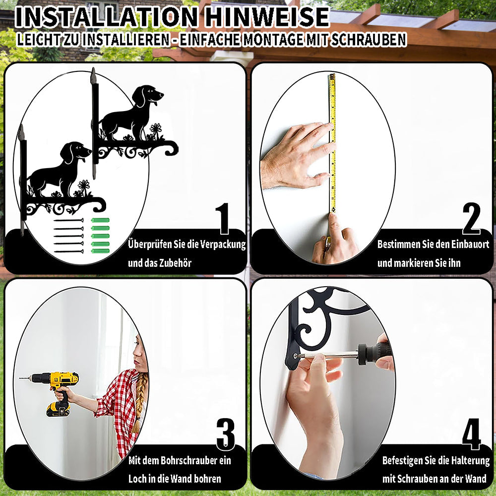 Dachshund Metall Hängender Pflanzentopfständer