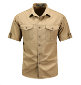 Klaus | Herren Frühlings Utility-Taschenhemd – Khaki