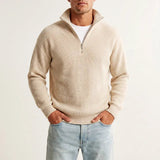 Beadlow - Weicher Half-Zip-Pullover – Beige