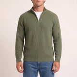 Beadlow - Weicher Half-Zip-Pullover – Oliv