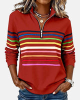 Sandra | Farbenfroher Und Stilvoller Sweatshirt – Rot