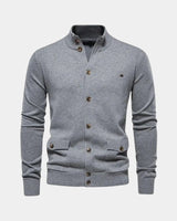 JOSEF™ | GESTRICKTER BAUMWOLLPULLOVER – Hellgrau