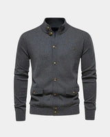 JOSEF™ | GESTRICKTER BAUMWOLLPULLOVER – Dunkelgrau