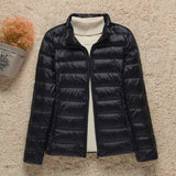 Hannelora - ultraleichte Pufferjacke – Schwarz Stehkragen