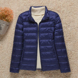 Hannelora - ultraleichte Pufferjacke – Dunkelblau Stehkragen