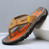 Herren Offene Leder Sandalen – Atmungsaktive Bequeme Sommer Schuhe – Kamel