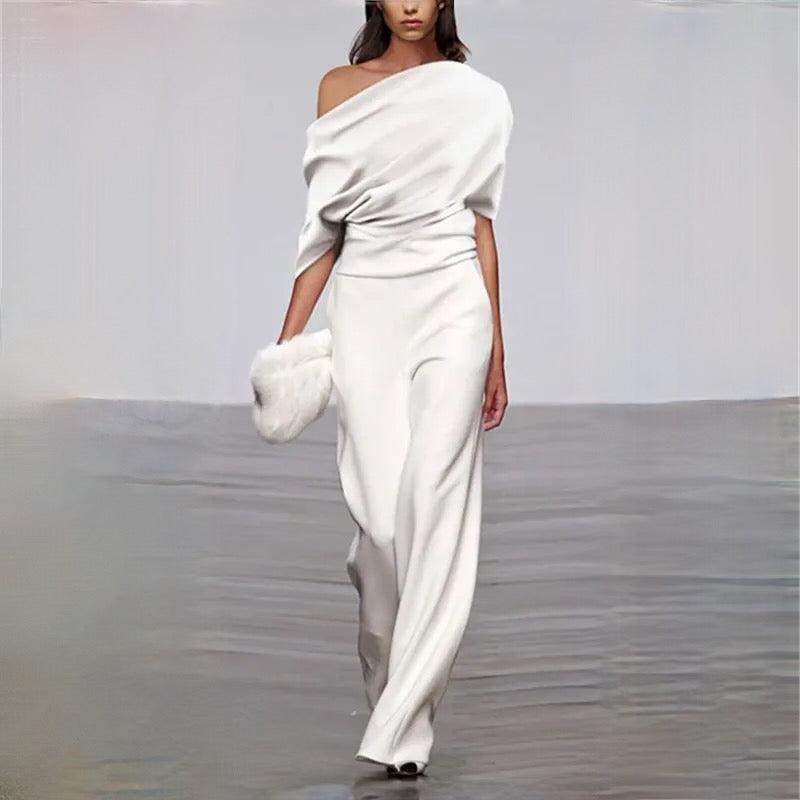 Sommer Jumpsuit mit Ein-Schulter-Träger und weitem Bein für Damen