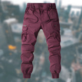 Männer Cargohose | Cargo Pants Herren | Zipper-Taschen & sicherer Sitz – Rot