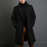 Mantel Herren | Langer Wintermantel | Eleganter Look & Wärmender Komfort – Schwarz