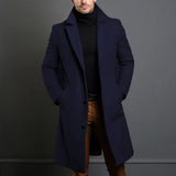 Mantel Herren | Langer Wintermantel | Eleganter Look & Wärmender Komfort – Dunkelblau