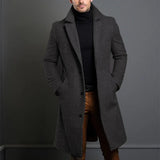 Mantel Herren | Langer Wintermantel | Eleganter Look & Wärmender Komfort – Dunkelgrau