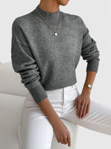 Elena | Eleganter Und Wärmender Rollkragenpullover Für Damen – Dunkelgrau