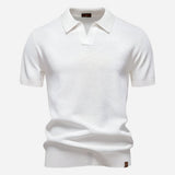 Marcus Kurzarm-Strickpolo Herren | Sommer Poloshirt Baumwolle – Weiß