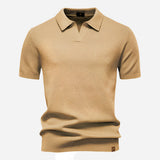 Marcus Kurzarm-Strickpolo Herren | Sommer Poloshirt Baumwolle – Beige