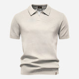 Marcus Kurzarm-Strickpolo Herren | Sommer Poloshirt Baumwolle – Off-White