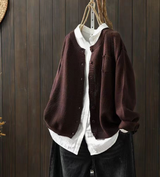 Charlotte | Elegante Oversize Strickjacke Mit Praktischen Taschen – Dunkelbraun