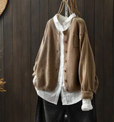 Charlotte | Elegante Oversize Strickjacke Mit Praktischen Taschen – Khaki