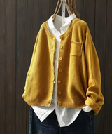 Charlotte | Elegante Oversize Strickjacke Mit Praktischen Taschen – Gelb