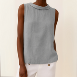 Sommer Top Damen | Rollkragen & Cleaner Minimalistischer Schnitt – Grau