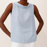 Sommer Top Damen | Rollkragen & Cleaner Minimalistischer Schnitt – Blau