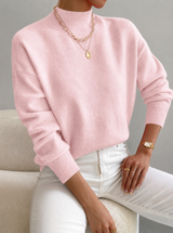 Amelie | Eleganter Und Warmer Rollkragenpullover Für Damen – Hellrosa