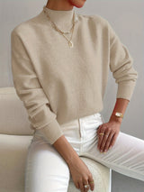 Amelie | Eleganter Und Warmer Rollkragenpullover Für Damen – Beige