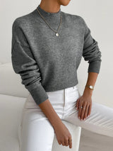 Amelie | Eleganter Und Warmer Rollkragenpullover Für Damen – Dunkelgrau