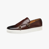 Patrick | Herren Frühling Double Monk Slip-On Loafers mit Schnallen – Braun