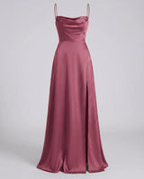 Maxi Kleid Damen | Eleganter Fall & Beinschlitz – Rosa
