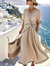 Maxikleid Damen | Elegant & Feminin – Aprikos