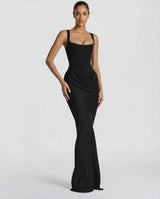 Maxikleid Damen | Figurbetont & Glamourös – Schwarz