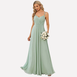 Maxikleid Damen | Herzausschnitt & Fließend Elegant – Hellgrün