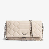 Melissa Clutch | Elegante Damenhandtasche aus langlebigem Material – Beige kariert