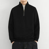 Hendrik | Herren Lässiges Langarm-Sweatshirt mit Reißverschluss – Schwarz