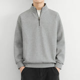 Hendrik | Herren Lässiges Langarm-Sweatshirt mit Reißverschluss – Grau