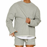 Paul | Herren Locker Geschnittener Pullover Lounge-Sweatshirt – Grau