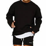 Paul | Herren Locker Geschnittener Pullover Lounge-Sweatshirt – Schwarz