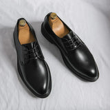 Oliver | Herren Glänzende Schnür-Derby-Schuhe – Mattes Schwarz