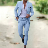 Benjamin | Herren Formeller Hochzeitsanzug-Set – Hellblau