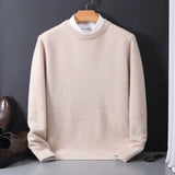 Christian | Herren Frühlings Klassischer Rundhals Pullover – Beige