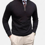 Benjamin | Herren Frühlings Half-Zip Pullover – Schwarz